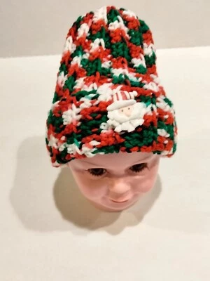 Nuevo Sombrero de Navidad para Bebé de Ganchillo Botón de Papá Noel 0-6m 6-9m 2 disponible a su elección Foto 1 de 2