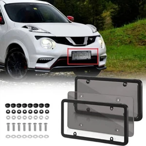 2pcs Shatterproof Licence Plate Frame Cover Universal Licence Plate Protector - Picture 1 of 13