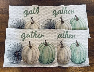 Thanksgiving Spitze Tischmatten Herbst Kürbisse sammeln grün beige grau 17 Zoll x 12 - Bild 1 von 6