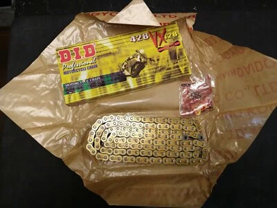 Cadena de transmisión de motocicleta D.I.D DID 428 VX Pro Series sellada anillo X dorado o natural Foto 1 de 2