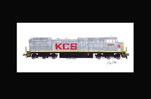 Kansas City Southern AC4400CW #2001 11"x17" Matted Print Andy Fletcher signed - Picture 1 of 1