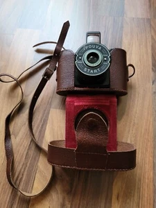 Pouva Start Rollfilmkamera 6x6 Rollfilm mit Umhängebox Lederhülle Kult DDR - Bild 1 von 5