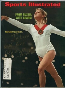 Olga Korbut Signed 1973 Sports Illustrated Autographed Olympics Gymnastics - Picture 1 of 2