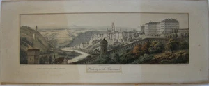 Adrien Cuvillier (XIX) Fribourg Pensionnat Freiburg Lithografie 1860 Schweiz - Bild 1 von 4