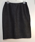 Linda Allard Ellen Tracy Women's Size 6 Pencil Skirt Black Wool Blend Textured