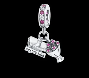Charm Per Bracciale Laurea,regalo Laurea Charm, Charm Sterling Silver 925 - Foto 1 di 3