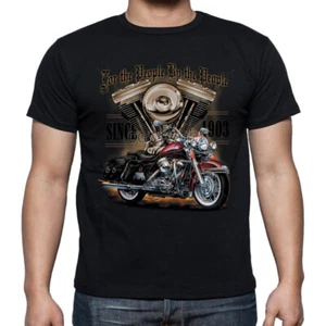 For the People by the People Motorcycle Biker Tee Black Adult T'shirt - Picture 1 of 1