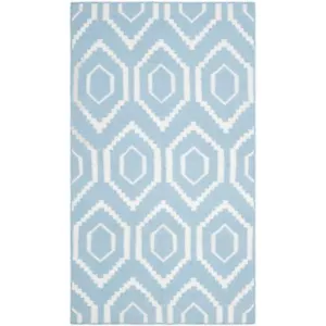 Safavieh Blue/ Ivory Flat weave Wool Area Rug 3' x 5' - Picture 1 of 1