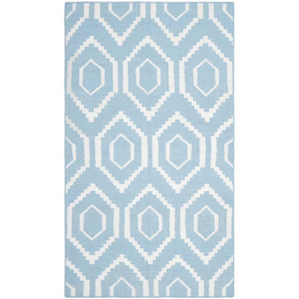 Safavieh Blue/ Ivory Flat weave Wool Area Rug 3' x 5' - Image 1 of 1