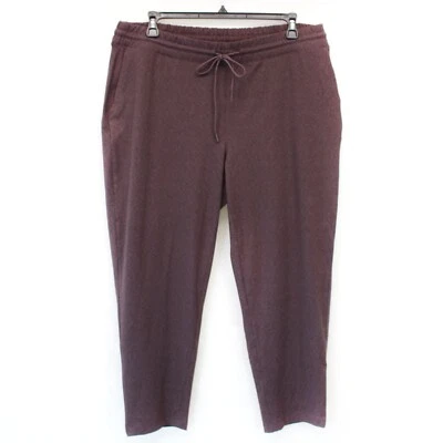 J. Jill Women's Plus Burgundy Fleece Knit Elastic Waist Tapered SWEATPANTS 2X - Image 1 of 4