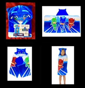 PJ Masks Beach/bath hooded Towel wrap 100% Cotton 50" X 24" Catboy Gekko Owlette - Picture 1 of 12