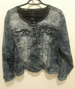 ASHLEY STEWART LADIES BLUE JEAN JACKET SIZE: M/L - Picture 1 of 2