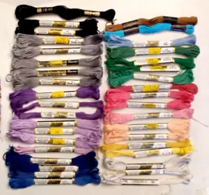 Belding Lily & JP Coats 6 strand Embroidery Floss LOT Needlepoint Project Skeins - Picture 1 of 5