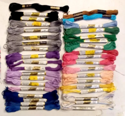 Belding Lily & JP Coats 6 strand Embroidery Floss LOT Needlepoint Project Skeins - Image 1 of 4