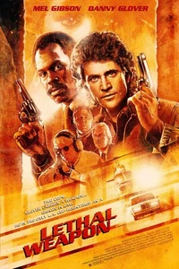 TÖDLICHE WAFFE 1987 Poster Druck 27x40" Mel Gibson Danny Glover KOSTENLOSER VERSAND Quad - Bild 1 von 1