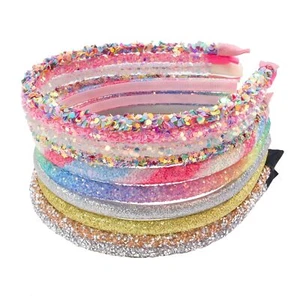 10PCS Glitter Headbands for Girls Rainbow Headbands Toddlers Kids Thin Sparkl... - Picture 1 of 7