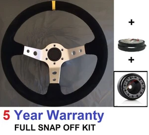 SNAP OFF STEERING WHEEL AND BOSS KIT HUB FIT CLASSIC MINI AUSTIN ROVER 350MM - Picture 1 of 6