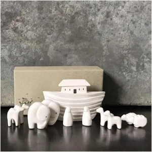 Porzellan Arche Noah Mini Andenken Wohndeko Geschenkset Ornament Display Tiere  - Bild 1 von 3