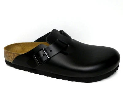 Birkenstock Boston Clogs Hausschuhe schwarz Leder Schmale Weite 060193 Gr. 41 - Bild 1 von 4