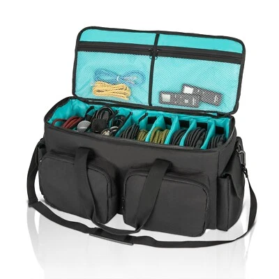 Saviour DJ Cable File Bag, Detachable Padded Bottom and Dividers Travel Gig Bags - Image 1 of 4