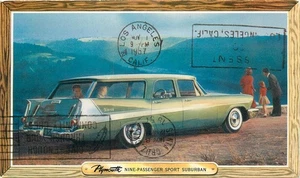 1957 Plymouth 9 passenger Station wagon people frame like Postcard 25-6416 - Picture 1 of 2