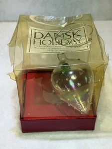 Vintage Dansk mundgeblasenes Glas Regenbogen Erdbeere Weihnachtsschmuck mit Box - Bild 1 von 4