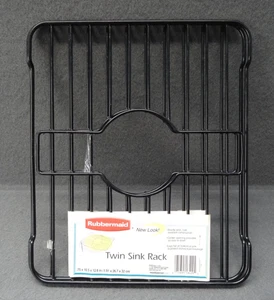 NEW Rubbermaid Twin Sink Rack 6103 Black Coated 13x11 - Picture 1 of 7