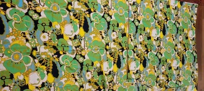 Tela Ligera Vintage Vibrant MOD Flower Power Años 60 70 (2) 40"×44" Foto 1 de 4