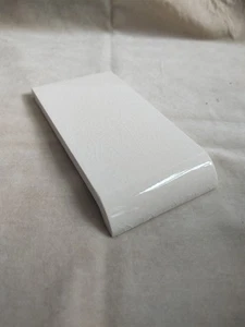 SUBWAY CERAMICS Crackle White Tile 3"x6" Mud Cap Radius Bullnose Trim Edge Piece - Picture 1 of 15