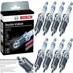 8 Bosch Double Iridium Spark Plugs for Chrysler Dodge Ram Jeep 5.7L V8 (GERMANY) - Picture 1 of 2