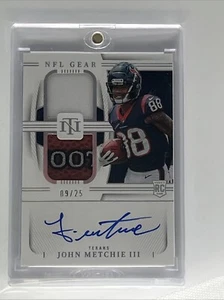 2022 National Treasures RGS-JM John Metchie III NFL Gear doppia patch RPA 9/25 - Foto 1 di 2