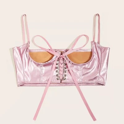 Lady Wide Corset Belt Under Bust Waist Cincher Faux Leather Retro Gothic Punk - Image 1 of 4