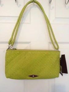 Elliott Lucca "3-Way Demi" adjustable woven Leather Bag Citrine/Lime Green NWT  - Picture 1 of 9