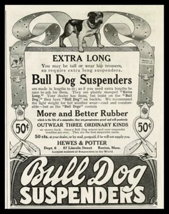 1909 Bull Dog Suspenders Original Magazine Ad - Picture 1 of 2