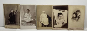 5 antike Foto Kabinett Karten Konvolut Kinder Kids Marengo IL Franklin PA - Bild 1 von 11