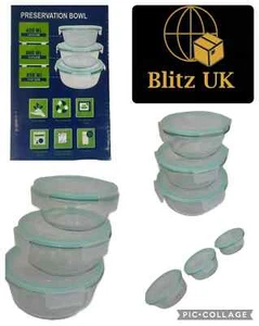3 pc Clear Glass Preservation Bowl Food Storage Container Air tight lids 34481-2 - Picture 1 of 8