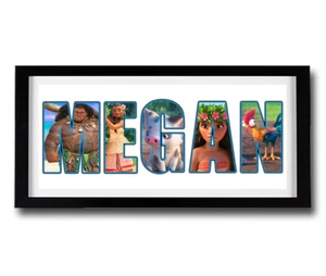 Impresión de nombre enmarcada personalizada de Disney Moana - estampado personalizado de Disney Moana - Imagen 1 de 1