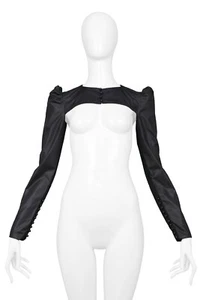 VINTAGE JEAN PAUL GAULTIER BLACK CROPPED MINI JACKET - Picture 1 of 5