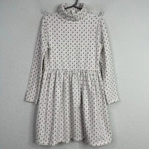Crewcuts Dress Girls S White Floral Long Sleeve Mock Neck Playful Cottagecore - Picture 1 of 6