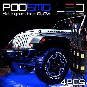 Luces de roca LED 4X4 todo terreno para Jeep debajo de la carrocería azul ultra brillante - Imagen 1 de 13
