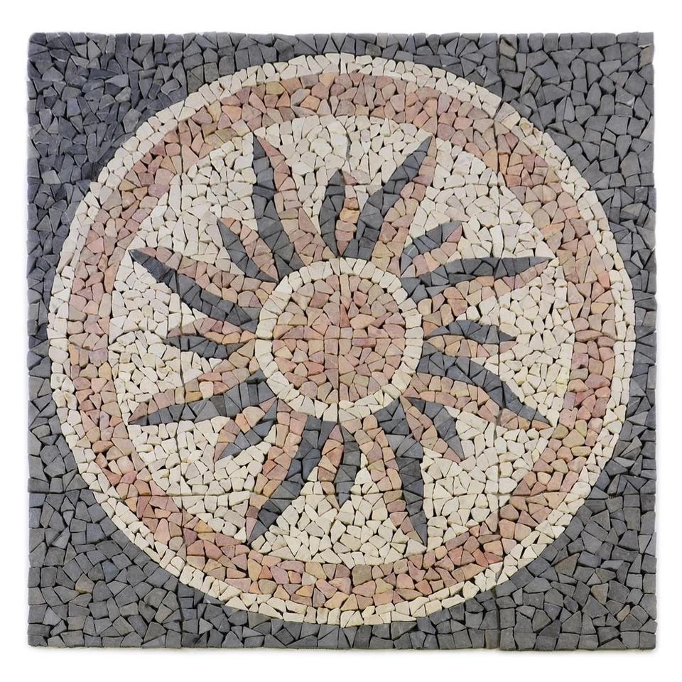 Divero 120x120cm Naturstein Matte Sonne Mosaikfliese - Sonne