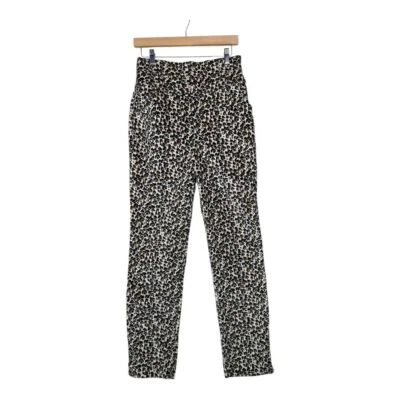 Pantalones Rebecca Taylor cintura alta estampado animal talla 8 marrón/bronceado/negro Foto 1 de 4
