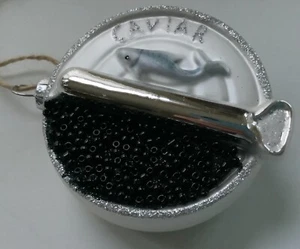 Pottery Barn Caviar Tin Mercury Glass Christmas Ornament ~ New with Tags - Picture 1 of 3