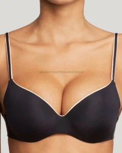 Chantelle Underwired T Shirt Bra Size 38DD Black New Free Postage A6 - Picture 1 of 3