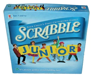 1999 SCRABBLE JUNIOR MILTON BRADLEY 04039 AGES 5+ 2-4 PLAYERS PRE-OWNED COMPLETE - Picture 1 of 6