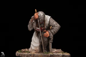 Templare prima della battaglia 54 mm soldato giocattolo di latta dipinto | livello da collezione - Foto 1 di 5