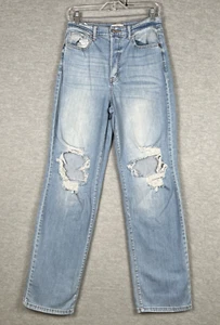 Cello Jeans Women's 5 Blue Denim Button Fly Distressed Faded Light Wash 28x31 - Picture 1 of 18