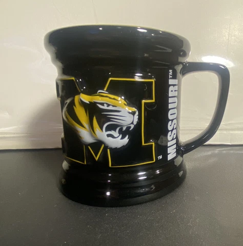 University of MISSOURI Mizzou Tigers Black Ceramic Coffee Mug Raised 3D Graphics Cover