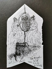 zeichnung drawing, auf kuvert, das spiegelbild, nach annette v. droste-hülshoff