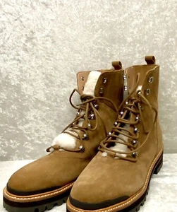 Marc Fisher LTD LIzzie Lug sole Ankle Boot Brown Suede Leather Upper 11M - Picture 1 of 18
